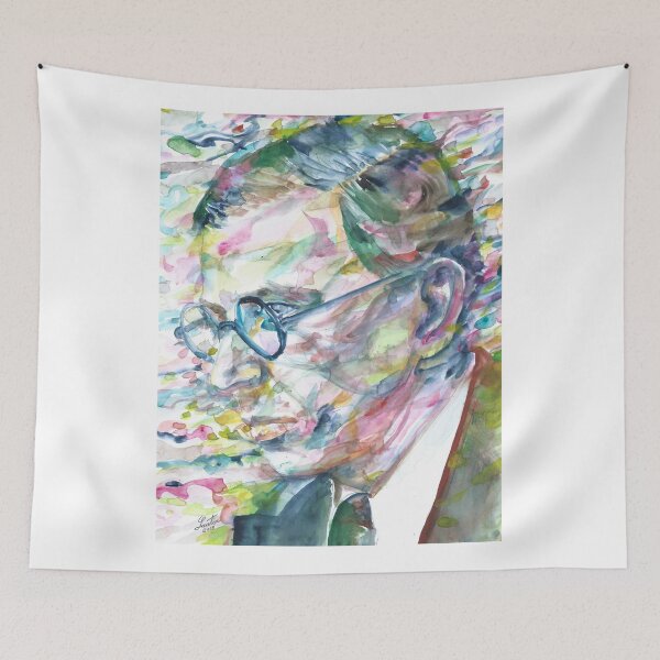 Item preview, SARTRE - watercolor portrait.5 designed and sold by lautir.