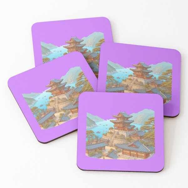 Item preview, Cute Sketch of Naksansa Temple, Sokcho Korea – Scenic Angle View,  designed and sold by PaintMeWorld.