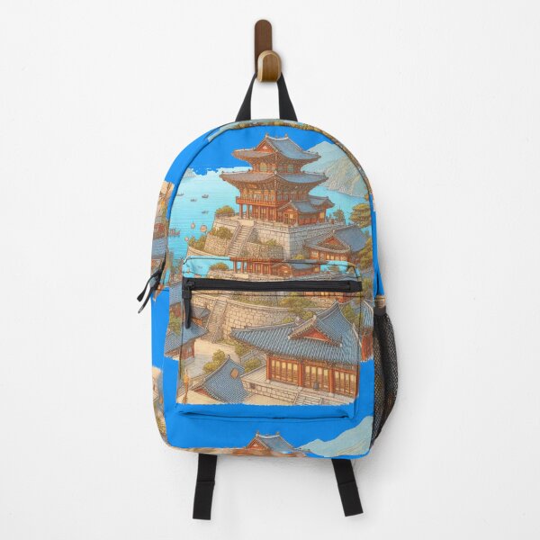 Item preview, Cute Sketch of Naksansa Temple, Sokcho Korea – Scenic Angle View, designed and sold by PaintMeWorld.