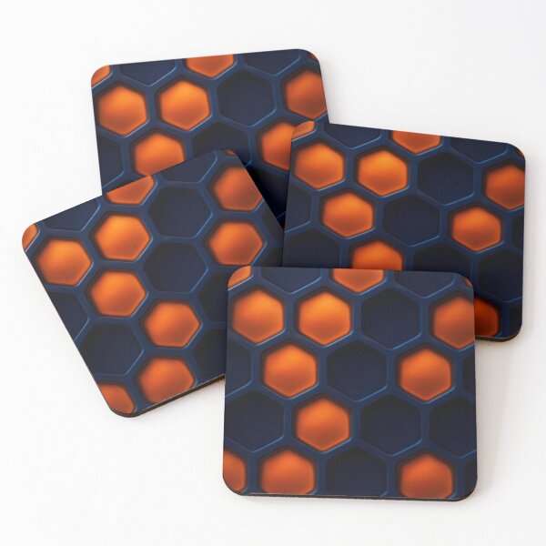 Item preview, Orange and Navy Honeycomb Pattern designed and sold by Bellassi.
