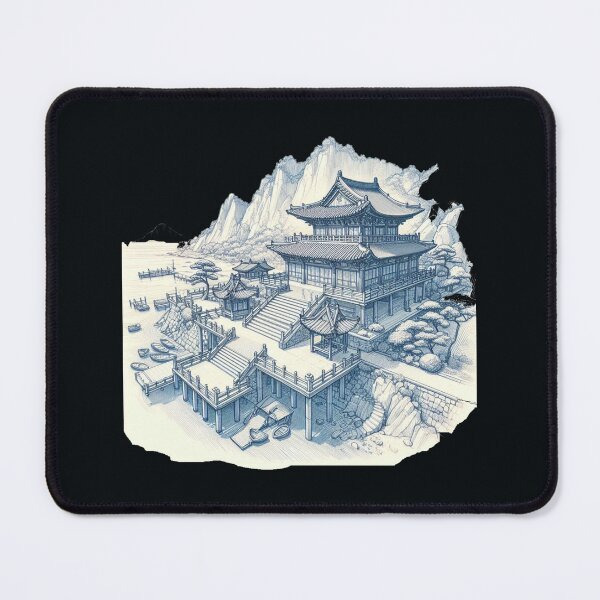 Item preview, Cute Sketch of Naksansa Temple, Sokcho Korea – Scenic Angle View, designed and sold by PaintMeWorld.