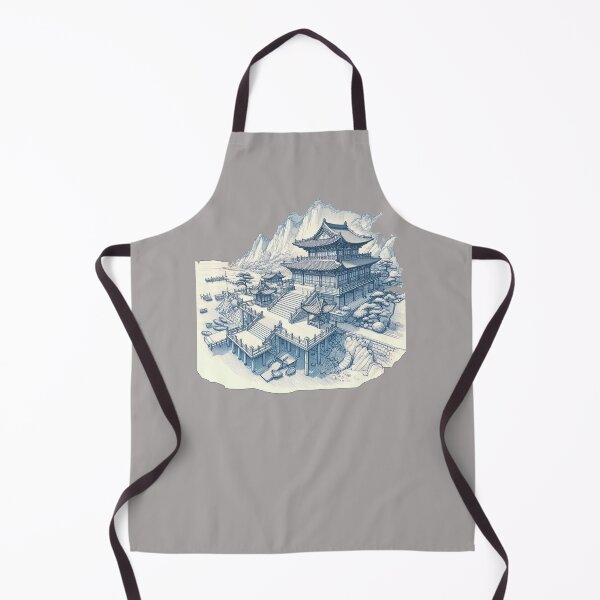 Item preview, Cute Sketch of Naksansa Temple, Sokcho Korea – Scenic Angle View,  designed and sold by PaintMeWorld.