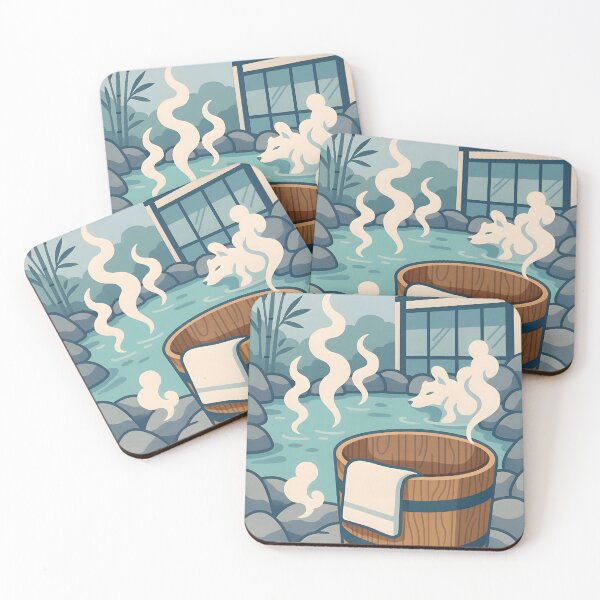 Item preview, Serene Outdoor Spa with Wooden Tub and Turquoise Pool designed and sold by PandaTShirtShop.