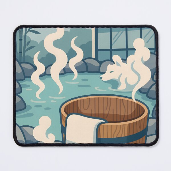 Item preview, Serene Outdoor Spa with Wooden Tub and Turquoise Pool designed and sold by PandaTShirtShop.
