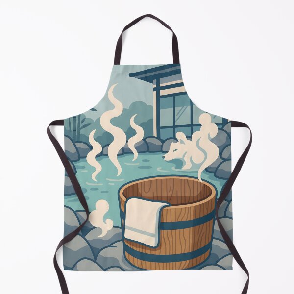Item preview, Serene Outdoor Spa with Wooden Tub and Turquoise Pool designed and sold by PandaTShirtShop.