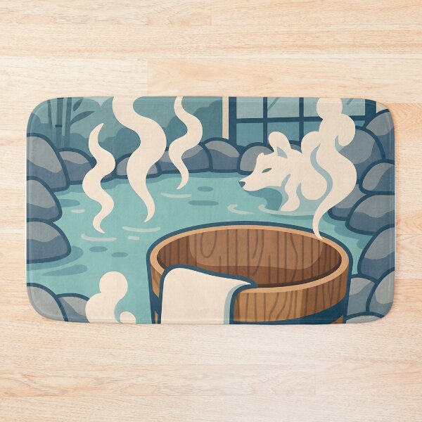 Item preview, Serene Outdoor Spa with Wooden Tub and Turquoise Pool designed and sold by PandaTShirtShop.