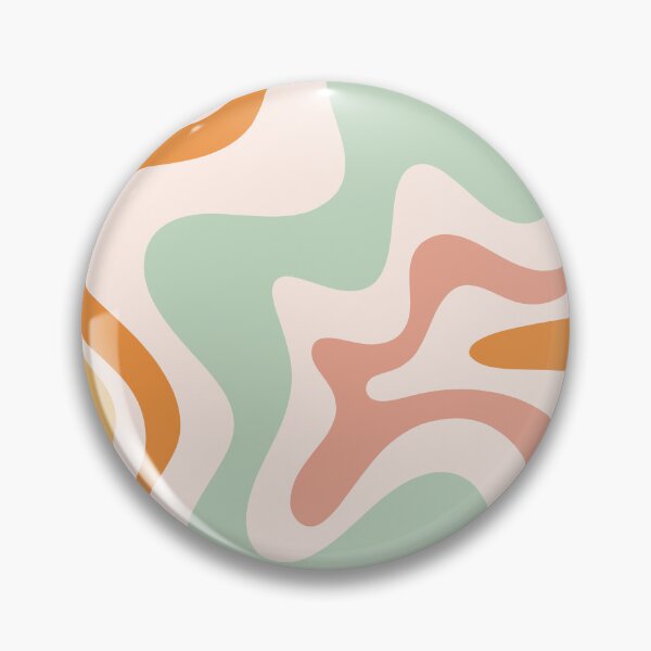 Item preview, Retro Liquid Swirl Abstract Pattern in Celadon Orange designed and sold by kierkegaard.