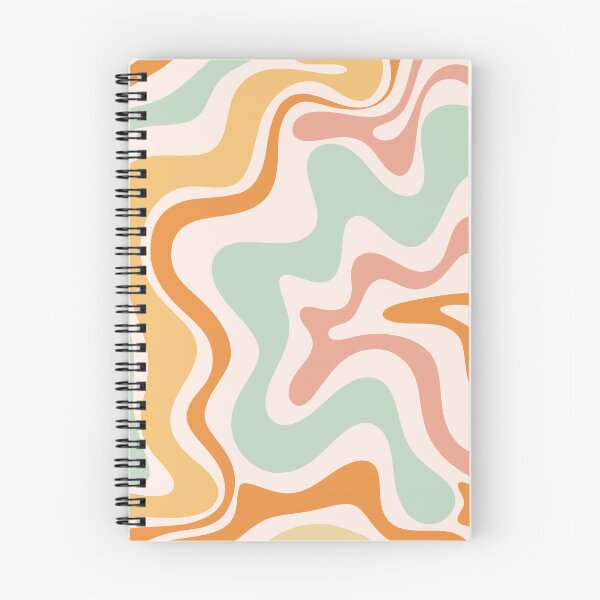 Item preview, Retro Liquid Swirl Abstract Pattern in Celadon Orange designed and sold by kierkegaard.