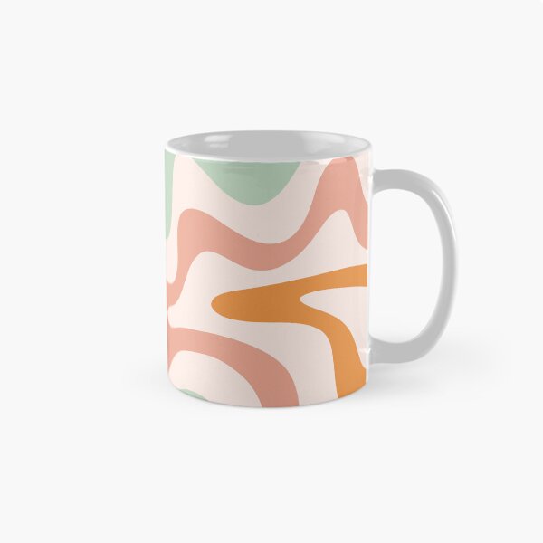 Item preview, Retro Liquid Swirl Abstract Pattern in Celadon Orange designed and sold by kierkegaard.