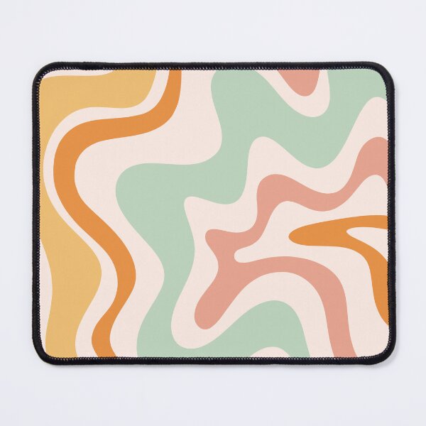 Item preview, Retro Liquid Swirl Abstract Pattern in Celadon Orange designed and sold by kierkegaard.