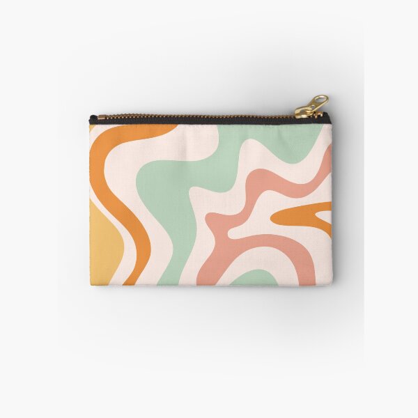 Item preview, Retro Liquid Swirl Abstract Pattern in Celadon Orange designed and sold by kierkegaard.