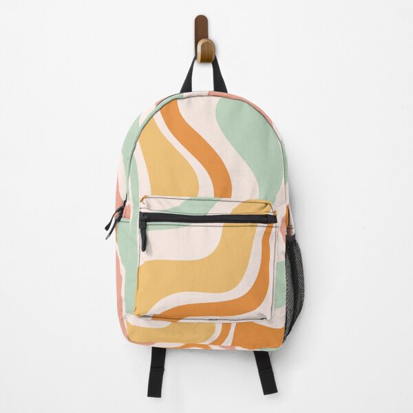 Item preview, Retro Liquid Swirl Abstract Pattern in Celadon Orange designed and sold by kierkegaard.