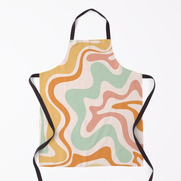 Item preview, Retro Liquid Swirl Abstract Pattern in Celadon Orange designed and sold by kierkegaard.