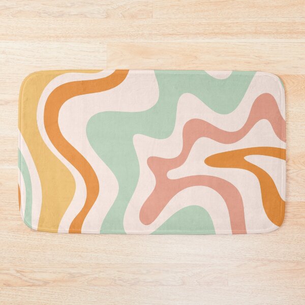 Item preview, Retro Liquid Swirl Abstract Pattern in Celadon Orange designed and sold by kierkegaard.