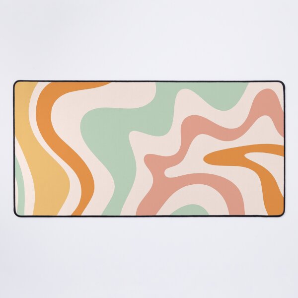 Item preview, Retro Liquid Swirl Abstract Pattern in Celadon Orange designed and sold by kierkegaard.