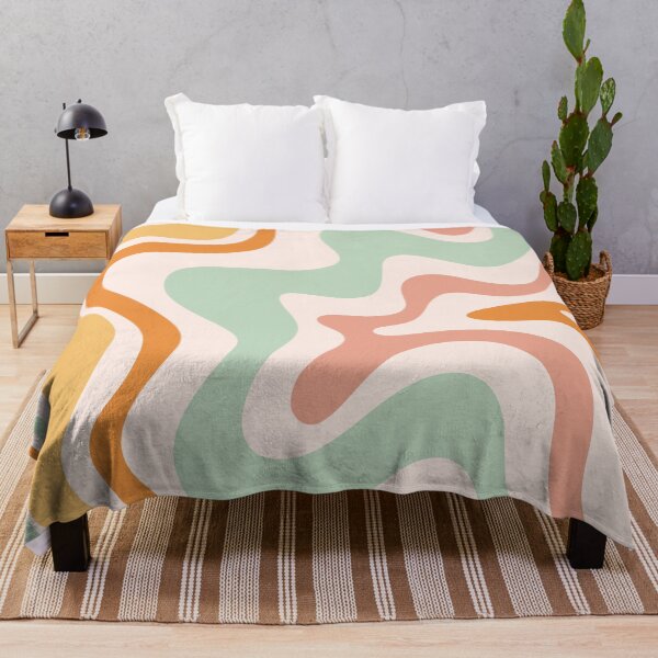 Item preview, Retro Liquid Swirl Abstract Pattern in Celadon Orange designed and sold by kierkegaard.