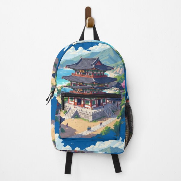 Item preview, Cute Sketch of Naksansa Temple, Sokcho Korea – Scenic Angle View, designed and sold by PaintMeWorld.