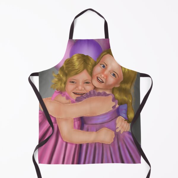 Item preview, Sisters Hugging Art – Childhood Friendship Drawing Redraw designed and sold by springtempest.
