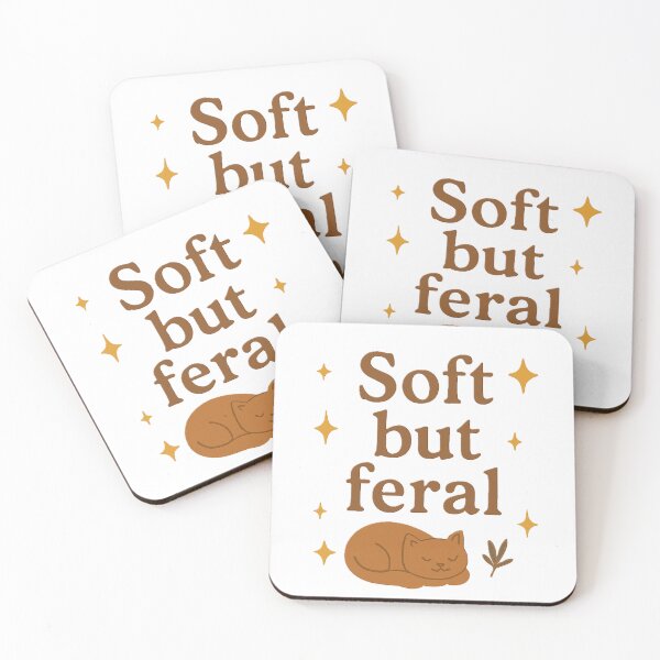 Item preview, Soft but Feral – Cozy Cat & Glitter Vibes designed and sold by Chill Doodles.