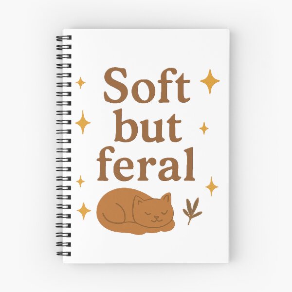 Item preview, Soft but Feral – Cozy Cat & Glitter Vibes designed and sold by Chill Doodles.