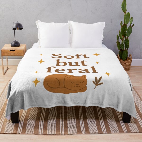 Item preview, Soft but Feral – Cozy Cat & Glitter Vibes designed and sold by Chill Doodles.