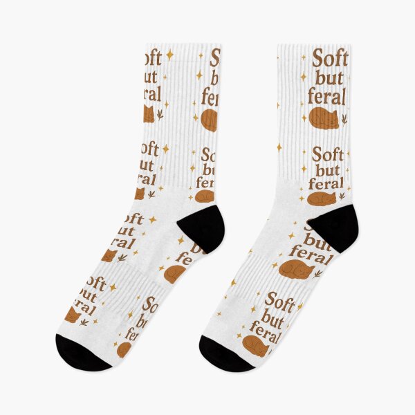 Item preview, Soft but Feral – Cozy Cat & Glitter Vibes designed and sold by Chill Doodles.