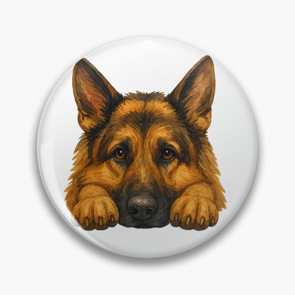 Item preview, Watercolor German Shepherd Dog Illustration designed and sold by Bohospiritart.