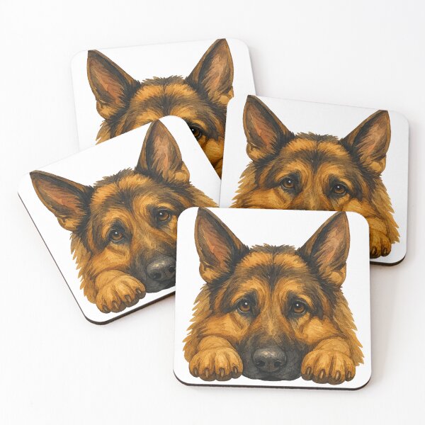 Item preview, Watercolor German Shepherd Dog Illustration designed and sold by Bohospiritart.