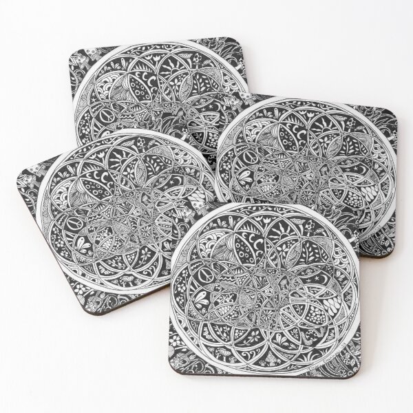 Item preview, Fantasy Doodles "Journeys" in Black and White Collection  designed and sold by Traci Owings Design.