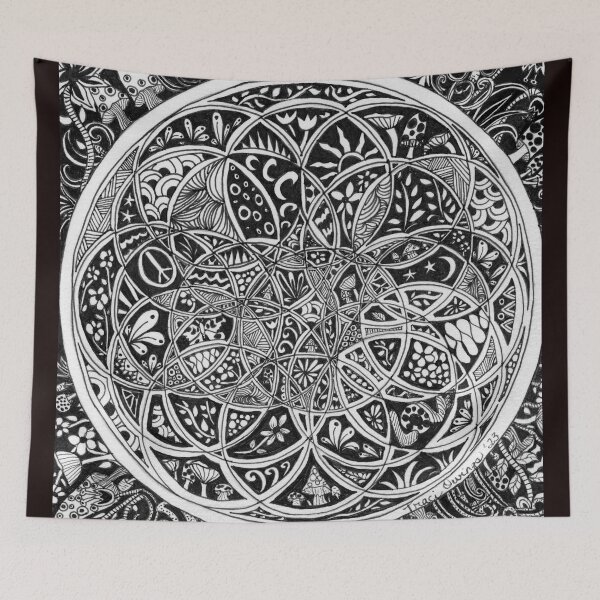 Item preview, Fantasy Doodles "Journeys" in Black and White Collection  designed and sold by Traci Owings Design.