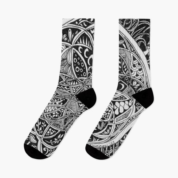 Item preview, Fantasy Doodles "Journeys" in Black and White Collection  designed and sold by Traci Owings Design.