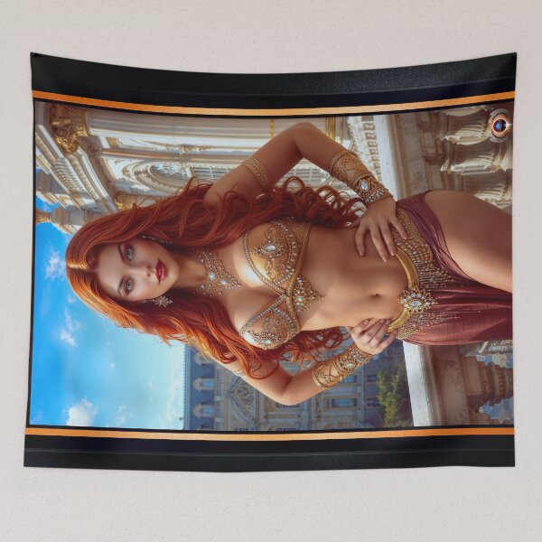 Item preview, Golden Light Regal Portrait Of The Sunstone Empress Captivating AI Concept Art by Xzendor7 designed and sold by Xzendor7 Digital Art Creations.
