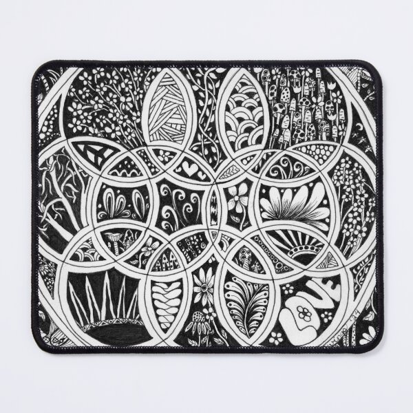 Item preview, Fantasy Doodles "Love" in Black & White Collection designed and sold by Traci Owings Design.