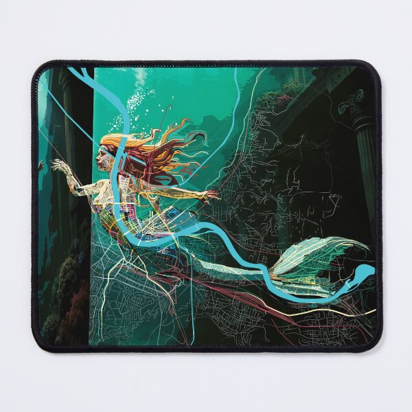 Item preview, DREAM WORLD • Basel Citymap Artwork "MERMAID" designed and sold by procreaction.