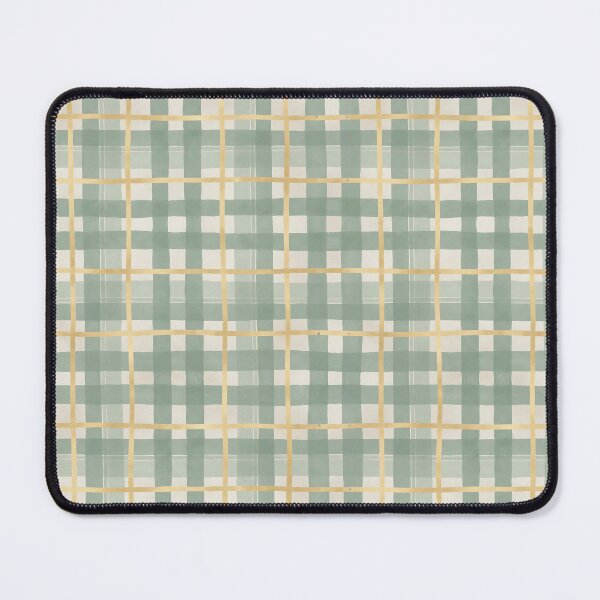 Item preview, Green and Gold Plaid Pattern, Elegant Watercolor Checkered Design designed and sold by matchakpop.