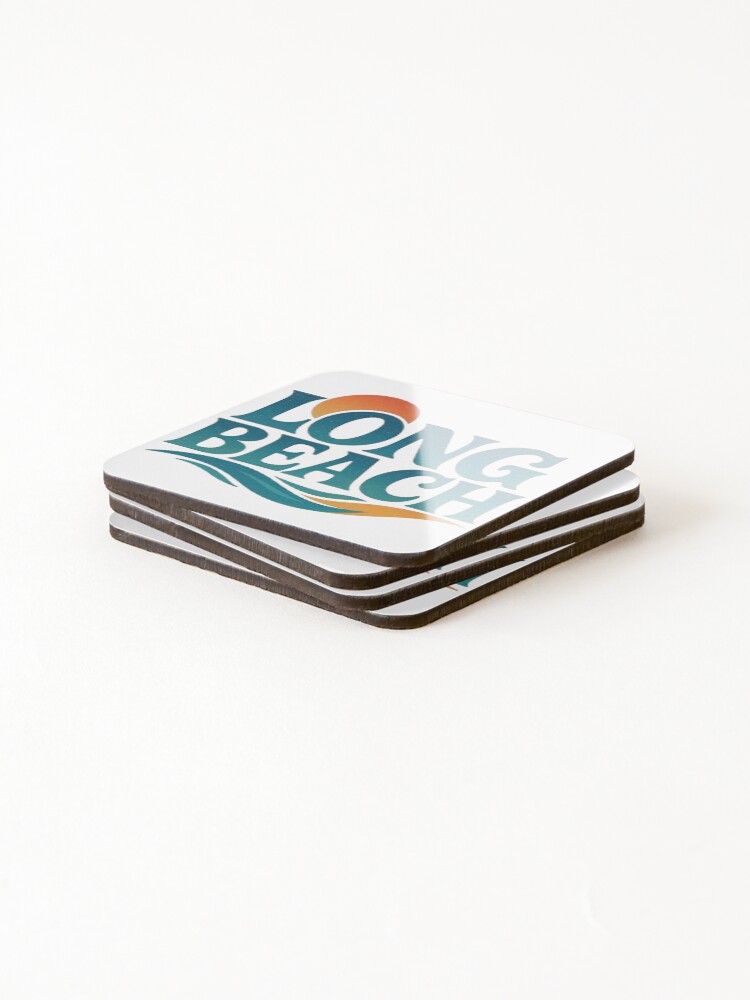 Thumbnail 4 of 5, Coasters (Set of 4), Sunset Script Long Beach designed and sold by JonathanNow.