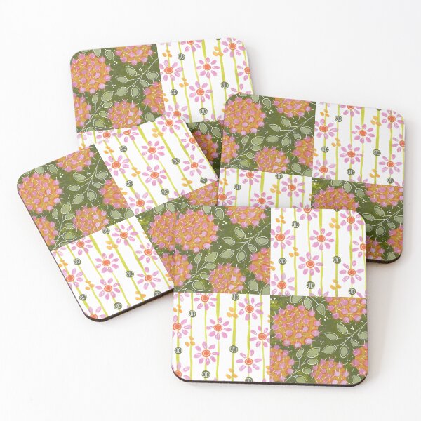 Item preview, Lantana and Daisy Stripe Combo designed and sold by MindyTimmArtist.
