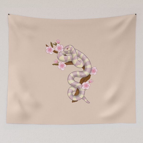 Item preview, California Albino Kingsnake With Sakura Flowers designed and sold by anacecilia.