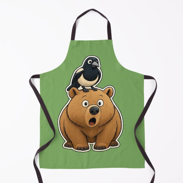 Item preview, Playful Surprised Wombat with Aussie Magpie – Cute Native Wildlife Digital Art designed and sold by AnTartstudios.