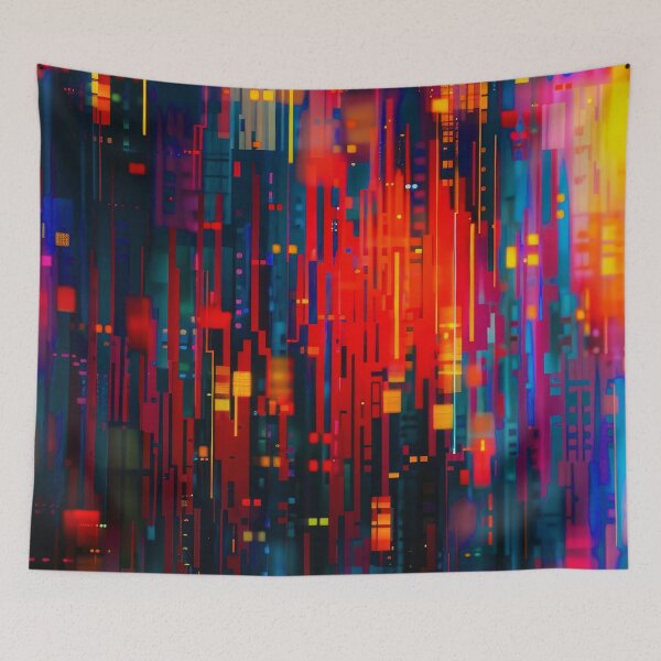 Item preview, Colorful Glitch Aesthetic Lines Bold, Edgy Vibrant Abstract  designed and sold by DEC02.