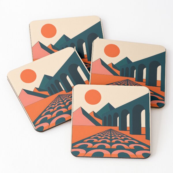 Item preview, Surreal Geometric Desert Landscape Bold Colors designed and sold by aether-lab.