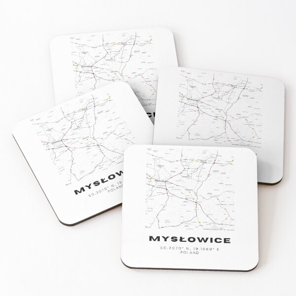 Artikelvorschau, Mysłowice Polen Minimalistische Karte | Schwarz-Weiß-Stadtposter entworfen und verkauft von RM-Journey.