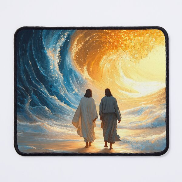 Item preview, Jesus & Friend on Serene Beach at Sunset designed and sold by Rocky Mountain Artistry.