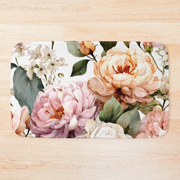 Item preview, rose peonies buds white lilac and green leaves designed and sold by scicilysimonee.