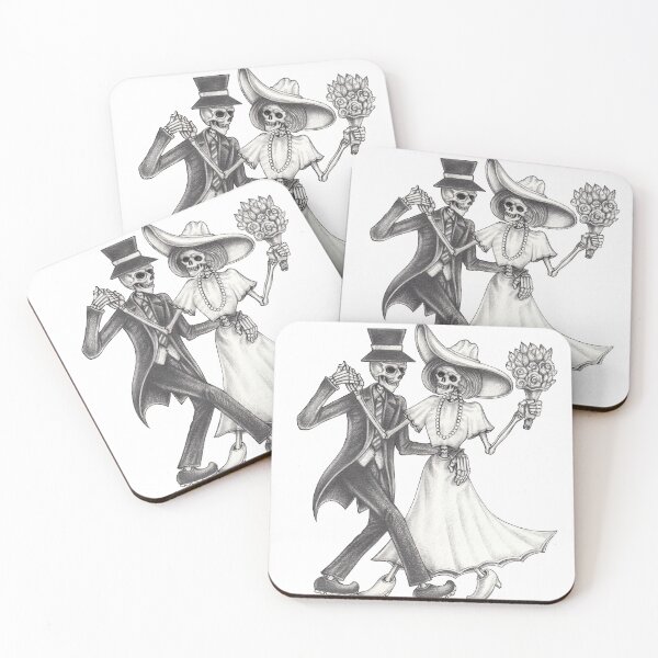 Item preview, Couple wedding skull dancing day of the dead. designed and sold by Jiwsurreal.
