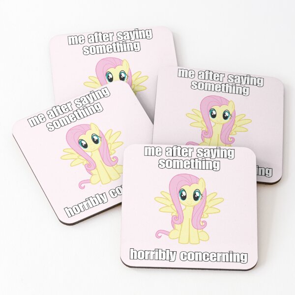 Item preview, horribly concerning fluttershy meme designed and sold by strwbrymoonbow.
