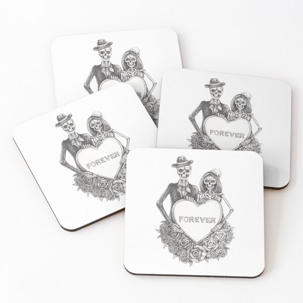Item preview, Couple love forever skull day of the dead. designed and sold by Jiwsurreal.