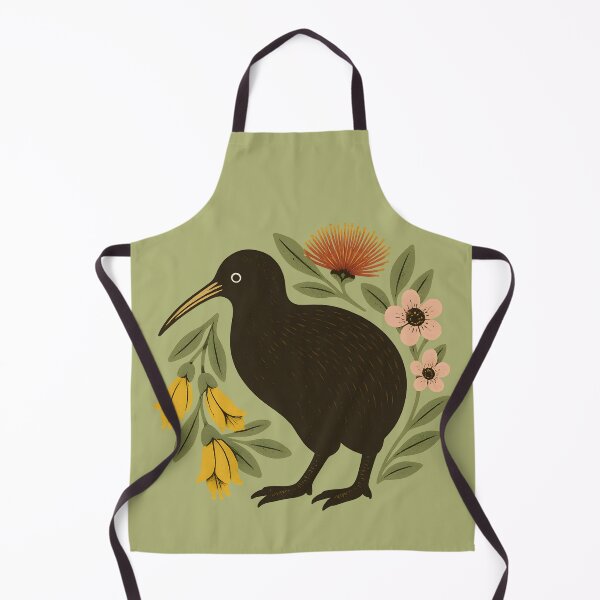 Item preview, Kiwi with Kōwhai & Pōhutukawa – Vintage NZ Floral designed and sold by MvuuStudio.