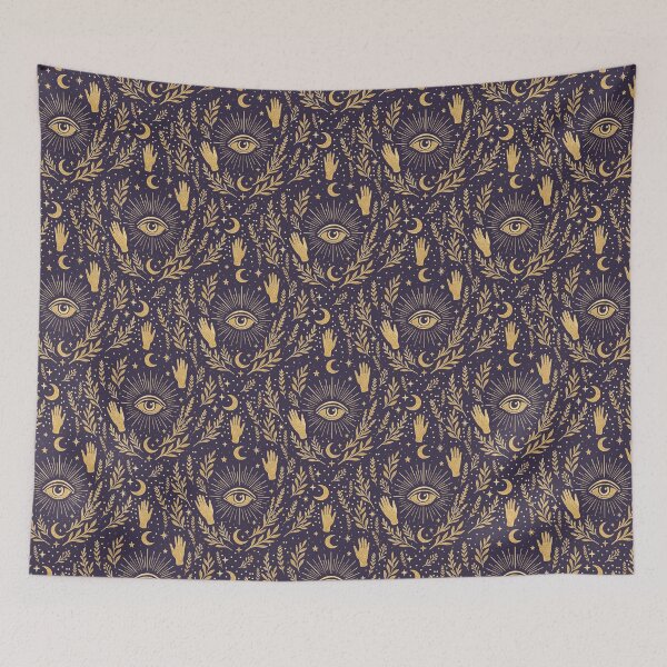 Item preview, Mystical Boho Eye Pattern – Golden Celestial Witchy Design designed and sold by MindFulStudios.
