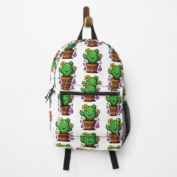 Item preview, Chibi Cactus with Flowers – Kawaii Plant in Decorative Pot designed and sold by Ahau Designs.